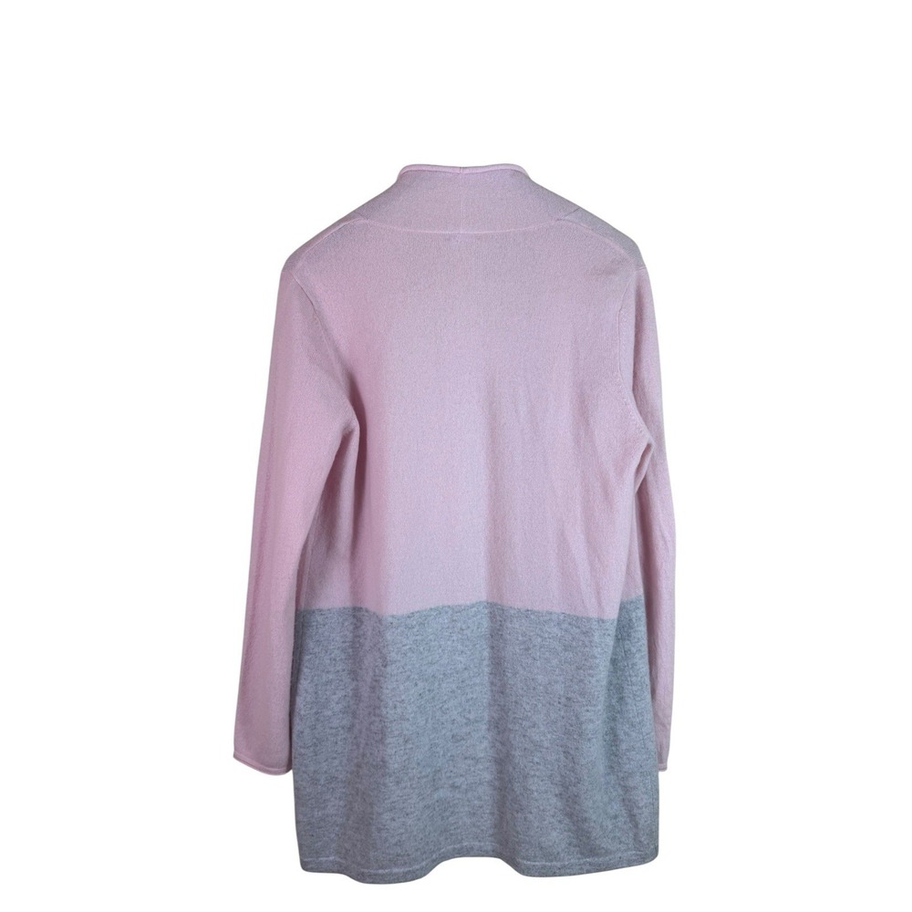 J. McLaughlin Women's Sherrin Cashmere Cardigan Color Block Large Pink Gray - Picture 2 of 8